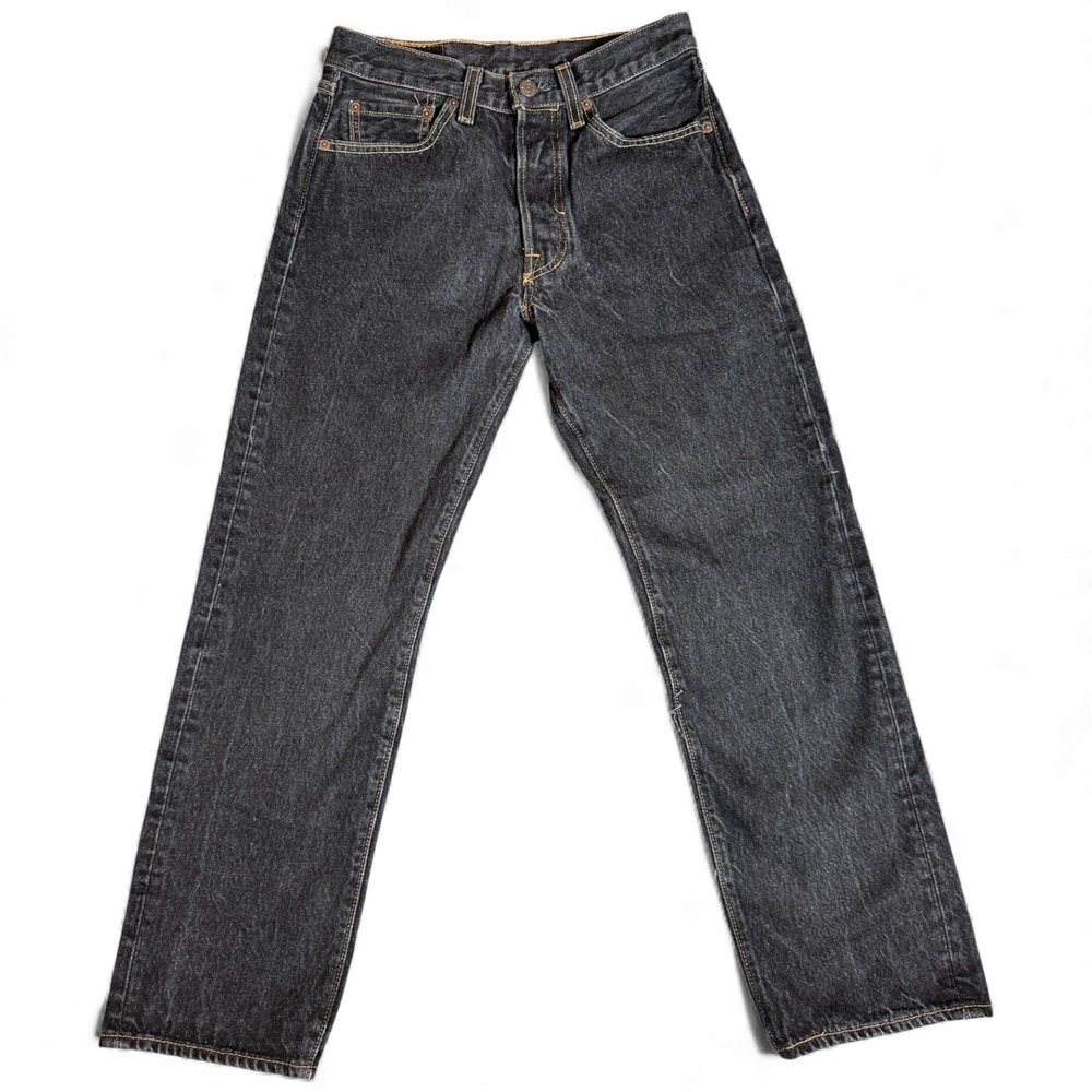Levi's 501 Original Fit Jeans Mens 29x30 Gray Dark Wash‎ Straight Leg Streetwear